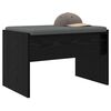 vidaXL Banc d'entr&eacute;e avec coussin Ch&ecirc;ne noir 63 x 38 x 40 cm
