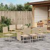 vidaXL Ensemble de salle &agrave; manger pour jardin 9 pcs Beige polyrotin