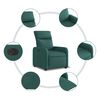 vidaXL Fauteuil inclinable électrique Vert foncé Tissu