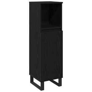vidaXL Cabinet de salle de bain Ch&ecirc;ne noir 30 x 30 x 100 cm