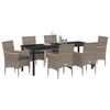 vidaXL Ensemble de salle &agrave; manger pour jardin 7 pcs Gris polyrotin