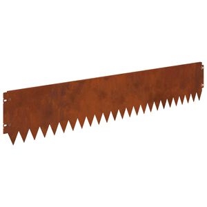 vidaXL Bordure de Pelouse 20 pcs 103 x 20 cm Acier Rouill&eacute;