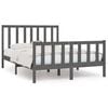 vidaXL Cadre de lit sans matelas gris 135x190 cm bois massif
