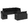 vidaXL Salon de jardin 8 pcs avec coussins noir r&eacute;sine tress&eacute;e