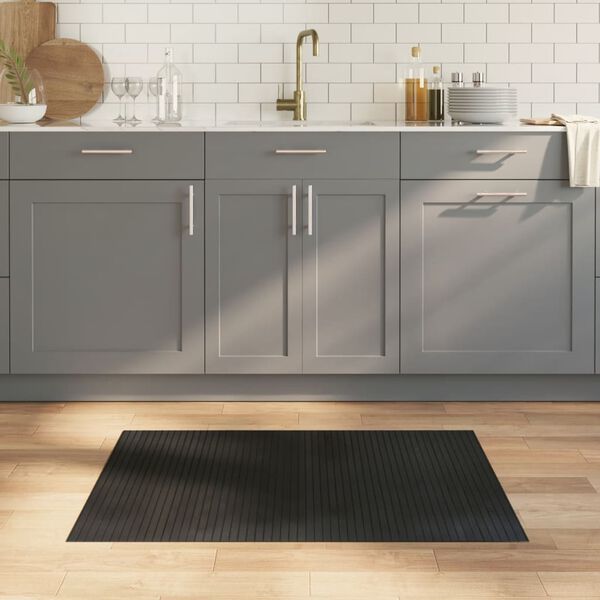 vidaXL Tapis rectangulaire noir 70x100 cm bambou