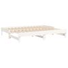 vidaXL Lit coulissant sans matelas blanc 2x(100x200) cm