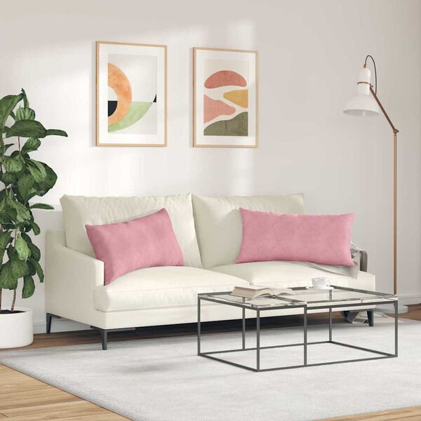 vidaXL Coussins de canap&eacute; 2 pcs Rose 80 x 40 cm