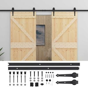 vidaXL Porte coulissante 2 pc 100 x 210 cm Bois de pin massif
