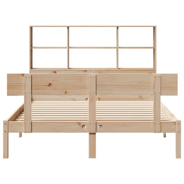 vidaXL Lit biblioth&egrave;que sans matelas 150x200 cm bois massif de pin