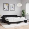vidaXL Lit de jour avec gigogne et matelas noir 90x200 cm velours