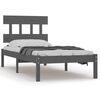 vidaXL Cadre de lit sans matelas gris 90x200 cm bois massif