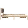 vidaXL Cadre de lit avec t&ecirc;te de lit Taupe 140 x 200 cm Pin massif