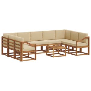 vidaXL Ensemble de canap&eacute;s d'ext&eacute;rieur 10 pcs Naturel et Beige