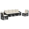 vidaXL Ensemble de canap&eacute; de jardin 6 pc Noir polyrotin
