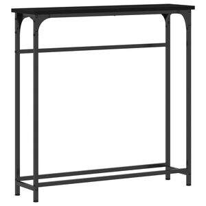 vidaXL Table console Ch&ecirc;ne noir 75 x 19,5 x 75 cm Bois d'ing&eacute;nierie