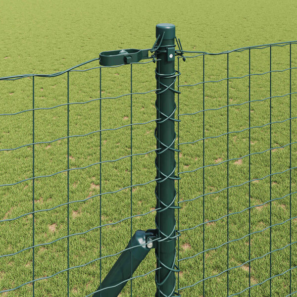 vidaXL Poteau de cl&ocirc;ture. 2 pcs Vert Acier peint par poudre