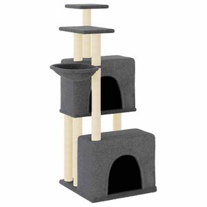 vidaXL Arbre &agrave; chat avec griffoirs en sisal gris fonc&eacute; 122 cm