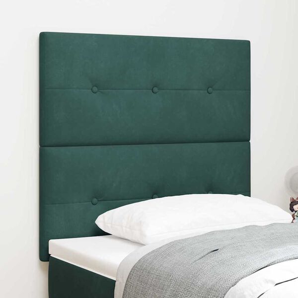 vidaXL T&ecirc;te de lit avec t&ecirc;te de lit Vert fonc&eacute; 80 cm Cuir synth&eacute;tique