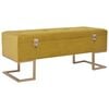 vidaXL Banc avec compartiment de rangement 105 cm Moutarde Velours