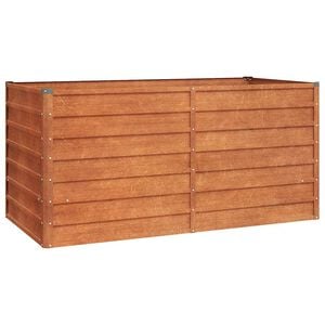 vidaXL Lit sur&eacute;lev&eacute; de jardin rouill&eacute; 160x80x77 cm acier corten