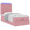 vidaXL Cadre de lit ottoman avec matelas rose 90x190 cm velours