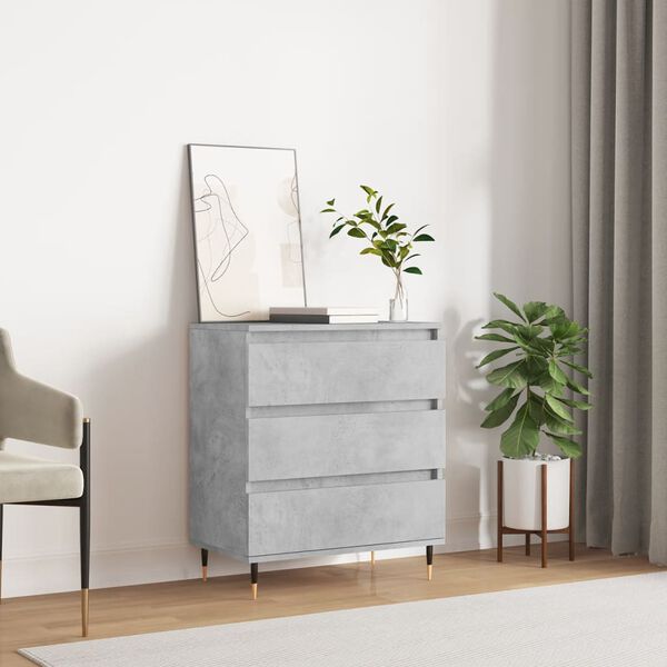 vidaXL Buffet Gris b&eacute;ton 60x35x70 cm Bois d'ing&eacute;nierie