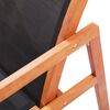 vidaXL Chaise de jardin Noir Bois d'eucalyptus solide et textil&egrave;ne