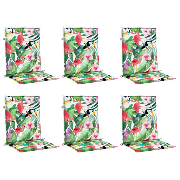 vidaXL Coussins de chaise &agrave; dossier bas lot de 6 multicolore tissu