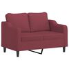 vidaXL Ensemble de canap&eacute;s 2 pcs avec coussins rouge bordeaux tissu
