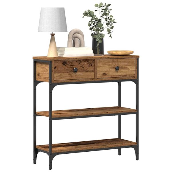 vidaXL Table console Bois ancien 72,5 x 25 x 75 cm Bois d'ing&eacute;nierie