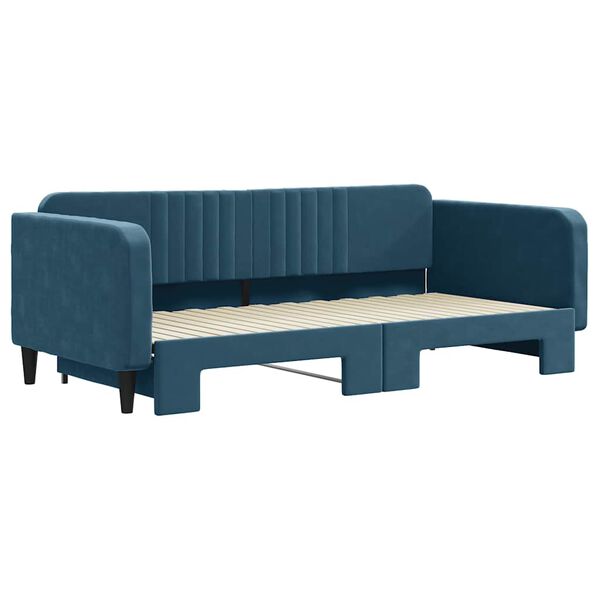 vidaXL Lit de jour avec gigogne sans matelas bleu 100x200 cm