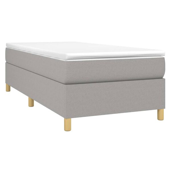 vidaXL Sommier &agrave; lattes de lit avec matelas Gris clair 90x200 cm Tissu