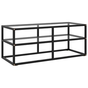 vidaXL Meuble TV avec verre tremp&eacute; Noir 100x40x40 cm