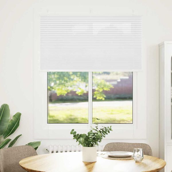 vidaXL Store pliss&eacute; blanc 105x100cm largeur du tissu 104,4cm polyester