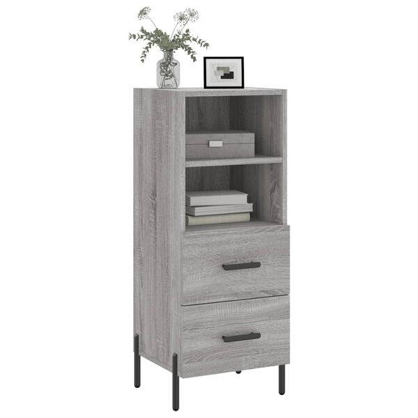 vidaXL Buffet Sonoma gris 34,5x34x90 cm Bois d'ing&eacute;nierie
