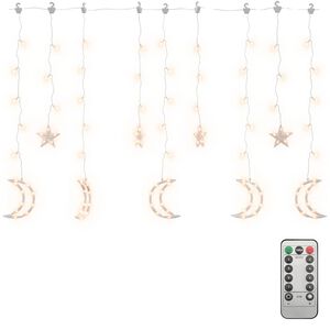 vidaXL Guirlande lumineuse &eacute;toile et lune avec t&eacute;l&eacute;commande 138 LED