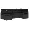 vidaXL Ensemble de canap&eacute; de jardin avec coussin 6 pcs Noir polyrotin