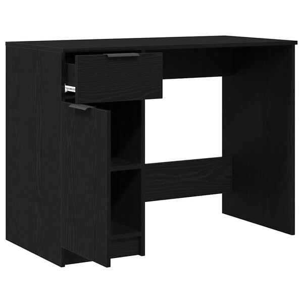 vidaXL Bureau avec porte Chêne noir 100 x 50 x 75 cm Bois d'ingénierie