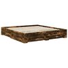 vidaXL Cadre de lit Ch&ecirc;ne fum&eacute; 200 x 200 cm Bois d'ing&eacute;nierie