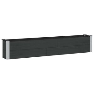 vidaXL Jardini&egrave;re sur&eacute;lev&eacute;e Noir 200 x 30 x 36 cm WPC et Aluminium