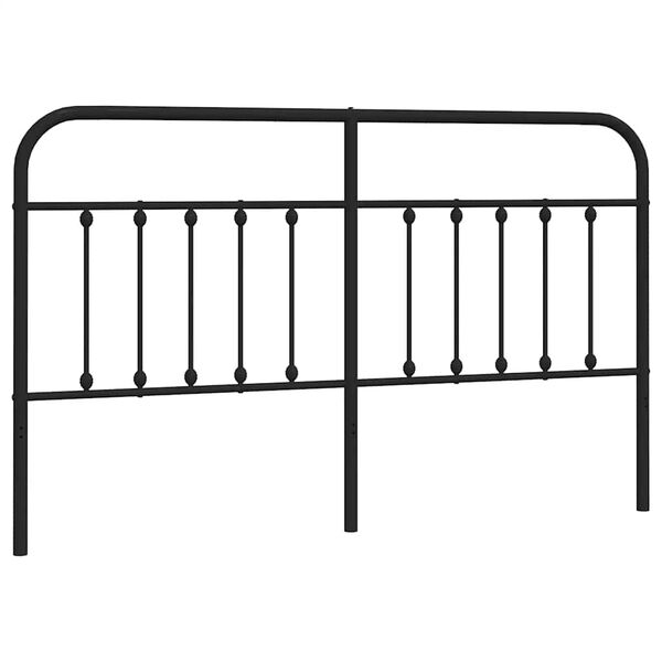 vidaXL T&ecirc;te de lit m&eacute;tal noir 180 cm