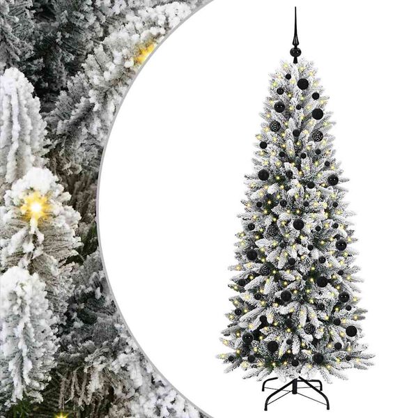 vidaXL Sapin de No&euml;l artificiel avec 300 LED avec support Blanc 180 cm