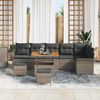 vidaXL Ensemble de canap&eacute; de jardin avec coussin 9 pcs Gris