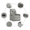 vidaXL Fauteuil inclinable &eacute;lectrique gris clair tissu microfibre