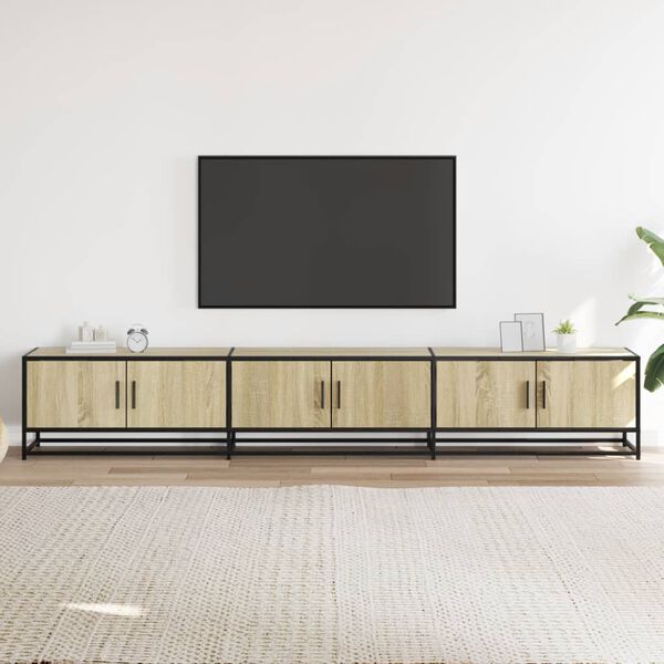 vidaXL Meuble TV ch&ecirc;ne sonoma 240x35x41 cm bois d'ing&eacute;nierie