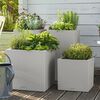 LECHUZA Jardini&egrave;re CANTO Stone 30 Low ALL-IN-ONE Gris pierre