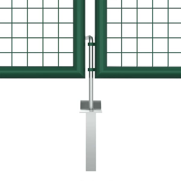 vidaXL Portail de jardin en acier grillag&eacute; 400 x 125 cm vert