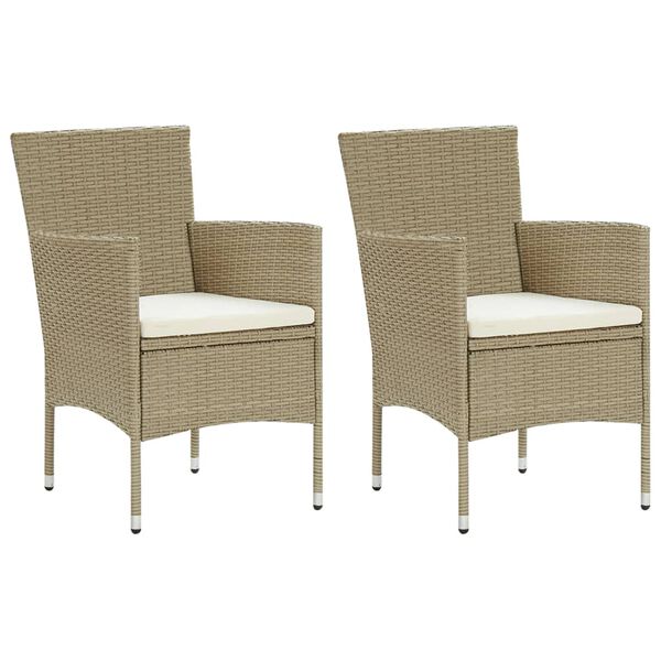 vidaXL Ensemble &agrave; manger de jardin 3 pcs Beige