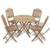 vidaXL Ensemble &agrave; manger d'ext&eacute;rieur pliable 5 pcs Bambou