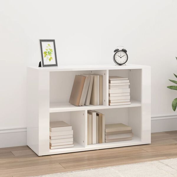 vidaXL Buffet Blanc brillant 80x30x54 cm Bois d'ing&eacute;nierie